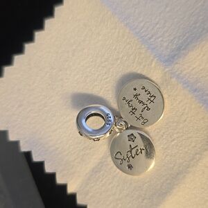 925 Silver Sister Charm "You Dont Alway See Them, But They Are Always There" New